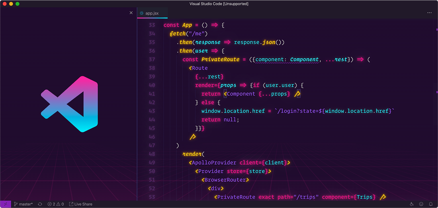 How to install Synthwave x Fluoromachine theme for VS Code on macOS/Windows/Linux