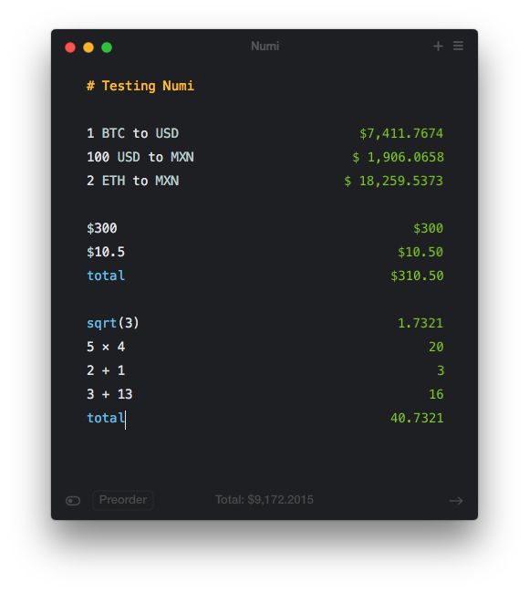 Numi - the best calculator app for MacOS
