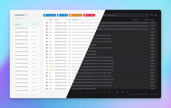 Log Viewer for Laravel 8+